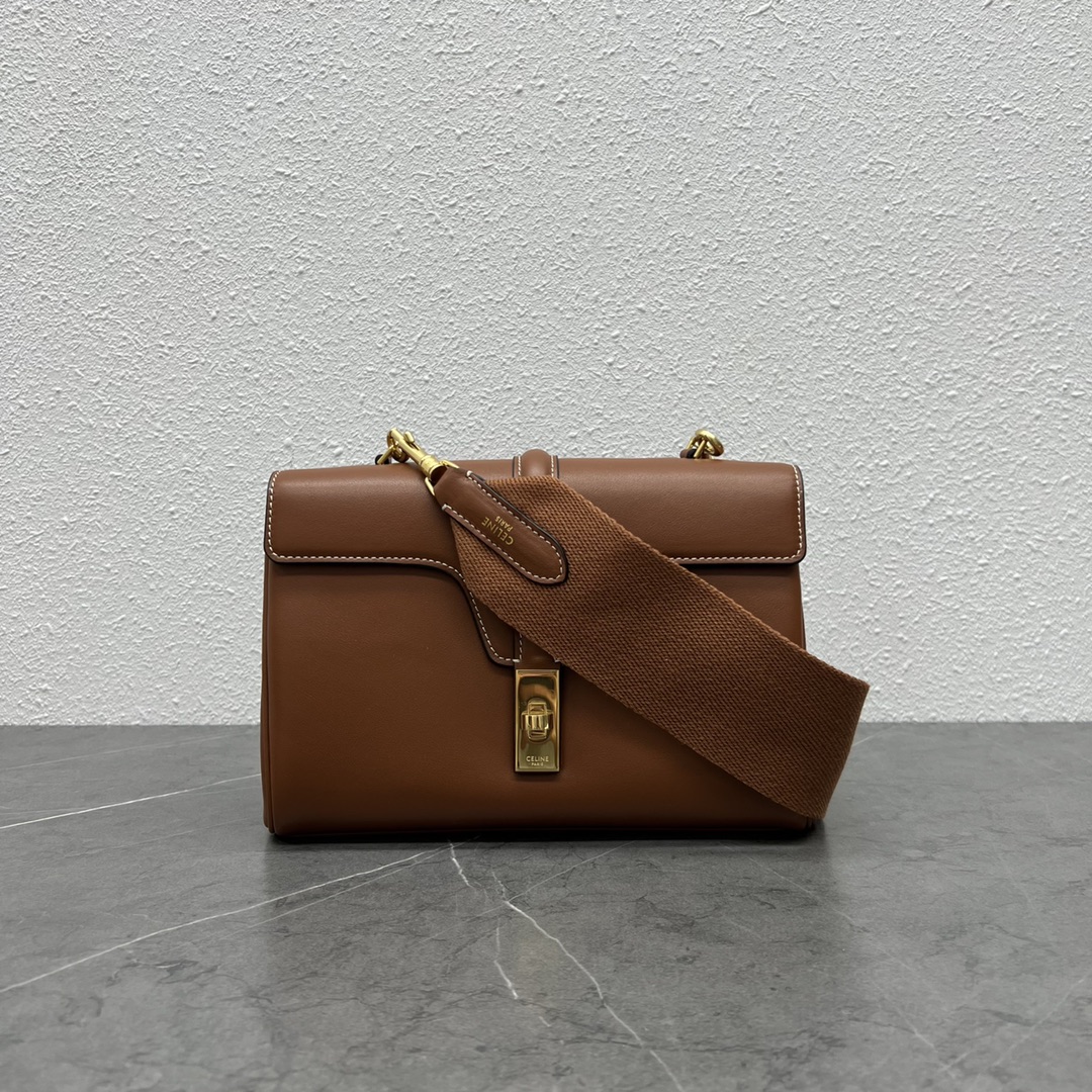 Celine Teen Soft 16 Smooth Calfskin Shoulder Bag Tan 196853